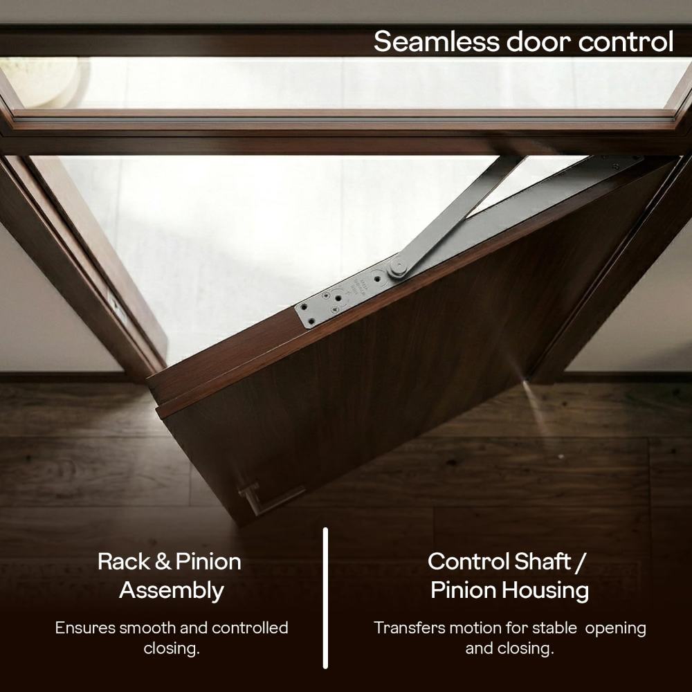 Godrej Door Closer | Cerus Universal Door Closer | Door Weight Capacity : 85kg to 120kg | Max Door Width: 950mm - 1400mm | Adjustable Power Size 3-6 | Pelmet Arm Design | Silver | 3 Yr Warranty